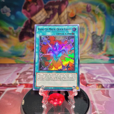 An Ultra Rare Purple "Rank-Up-Magic Quick Chaos" card from the Yugioh Set: Dragons of Legend: The Complete Series.