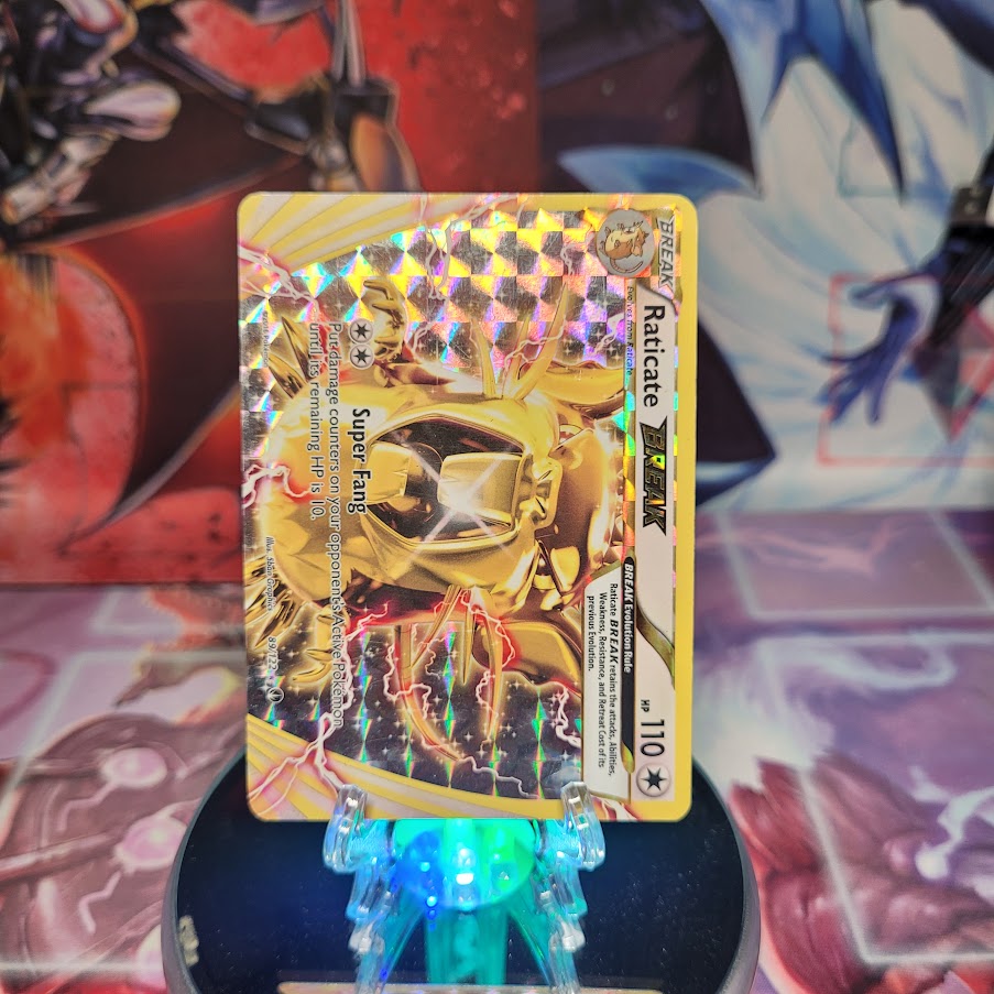 An Ultra Rare "Raticate Break" (89/122) card from the Pokemon Set: XY: Breakpoint.