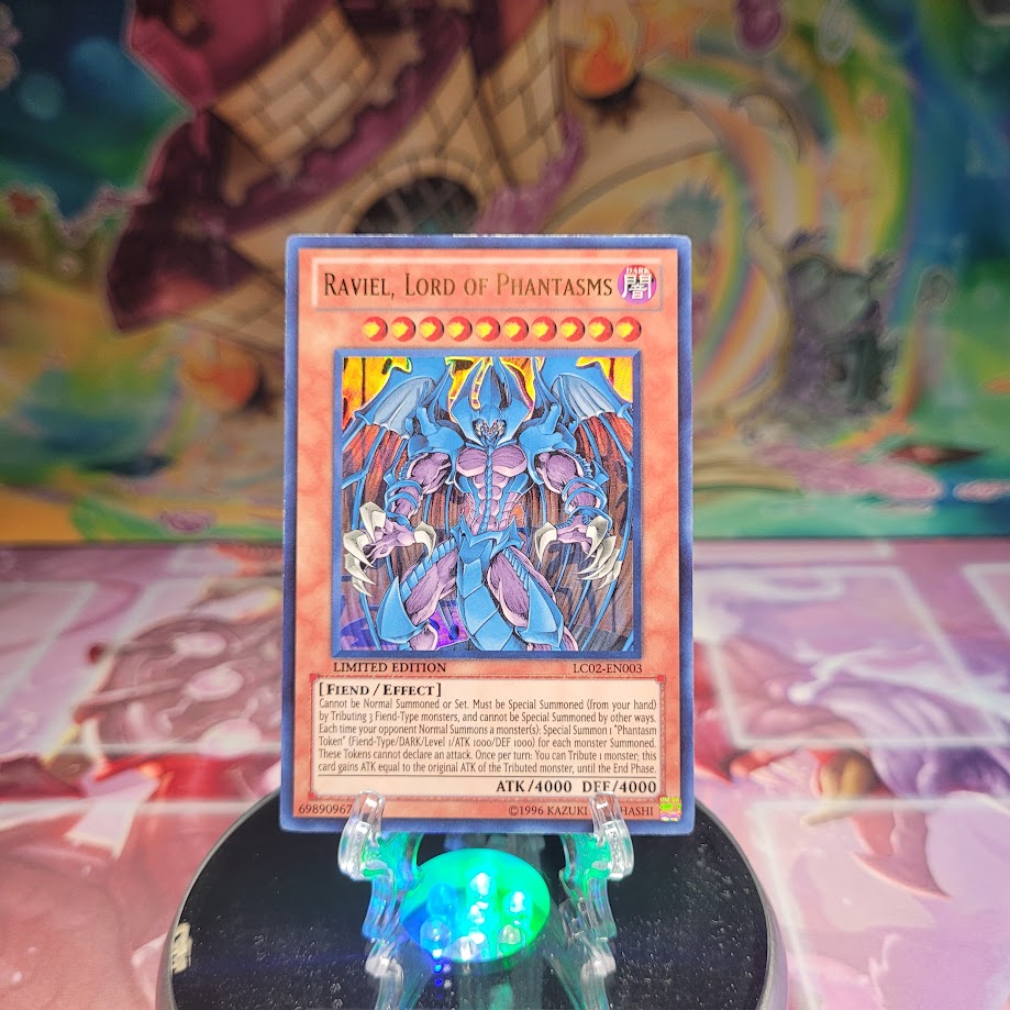 An Ultra Rare "Raviel, Lord of Phantasms" card from the Yugioh Set: Legendary Collection 2.