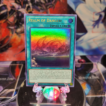 An Ultra Rare "Realm of Danger!" card from the Yugioh Set: Cybernetic Horizon.