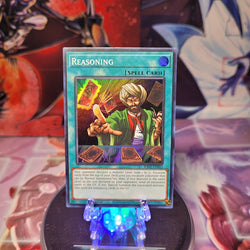 A Super Rare "Reasoning" card from the Yugioh Set: Rarity Collection 1 (RA01).