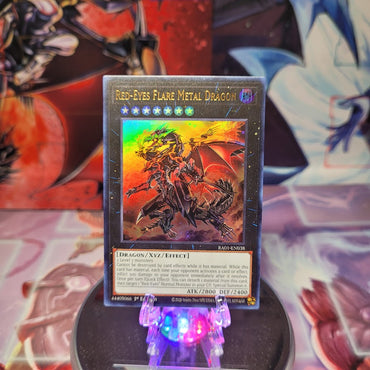 An Ultra Rare "Red-Eyes Flare Metal Dragon" card from the Yugioh Set: Rarity Collection 1 