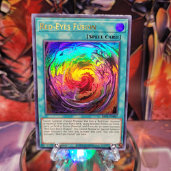 An Ultra Rare "Red-Eyes Fusion" card from the Yugioh Set: Brothers of Legend.