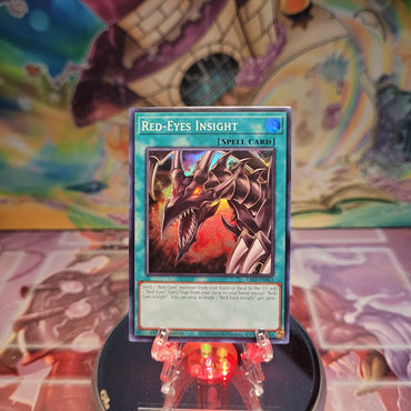 A Super Rare "Red-Eyes Insight" card from the Yugioh Set: Quarter Century Bonanza (RA03).