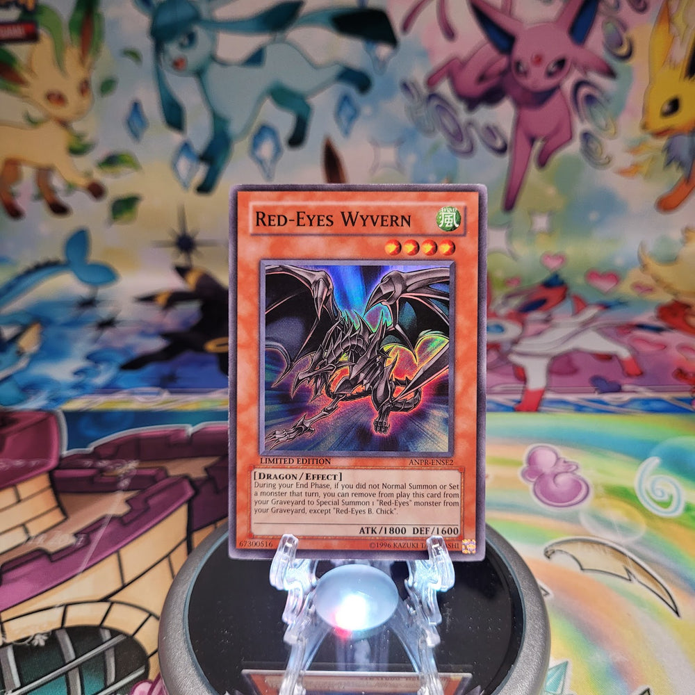 A Super Rare "Red-Eyes Wyvern" card from the Yugioh Set: Ancient Prophecy (ANPR).