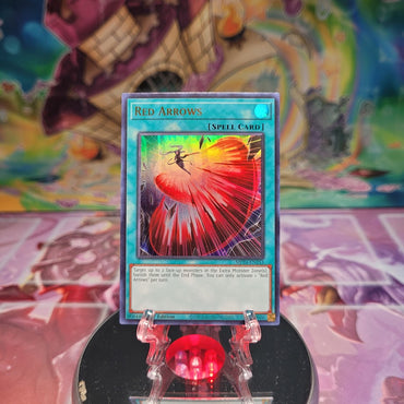 An Ultra Rare "Red Arrows" card from the Yugioh Set: 25th Anniversary Tin: Dueling Mirrors.