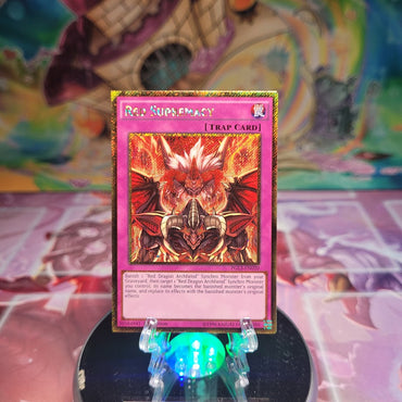 A Gold Secret Rare "Red Supremacy" card from the Yugioh Set: Premium Gold: Infinite Gold.