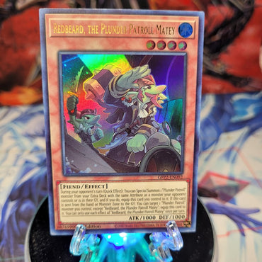 An Ultra Rare "Redbeard, the Plunder Patroll Matey" card from the Yugioh Set: Ghosts From the Past: The 2nd Haunting.