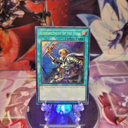 A Secret Rare "Reinforcement of the Army" card from the Yugioh Set: Rarity Collection 1 (RA01).