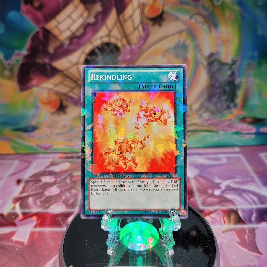 A Common Duel Terminal "Rekindling" card from the Yugioh Set: Duel Terminal 7 (DT07).