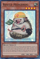 A Super Rare "Rescue Hedgehog" card from the Yugioh Set: Rage of the Abyss (ROTA).