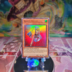 An Ultra Rare "Righty Driver" card from the Yugioh Set: Duel Power.