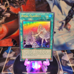 An Ultra Rare "Rikka Glamour" card from the Yugioh Set: Maze of Memories.