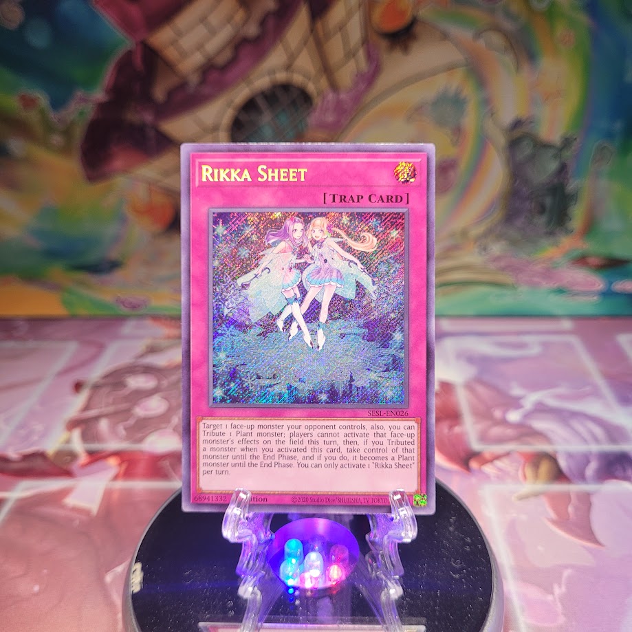 A Secret Rare "Rikka Sheet" card from the Yugioh Set: Secret Slayers.