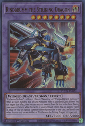 An Ultra Rare "Rindbrumm the Striking Dragon" card from the Yugioh Set: Photon Hypernova (PHHY).