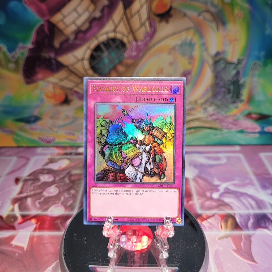 An Ultra Rare "Rivalry of Warlords" card from the Yugioh Set: Quarter Century Bonanza (RA03).