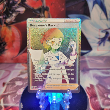 A Secret Rare "Roseanne's Backup" (180/172 card from the Pokemon Set: Brilliant Stars.