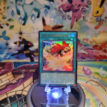 An Ultra Rare "Saber Combination" card from the Yugioh Legendary Modern Decks (L26D).