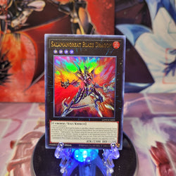  An Ultra Rare "Salamangreat Blaze Dragon" card from the Yugioh Set: Ghosts From the Past: The 2nd Haunting (GFP2).