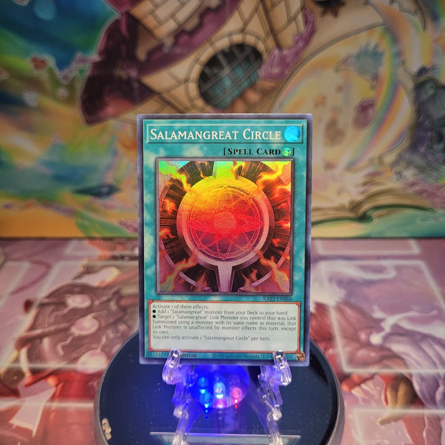 A Super Rare "Salamangreat Circle" card from the Yugioh Set: Quarter Century Bonanza (RA03).