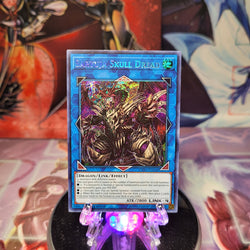 A Secret Rare "Saryuja Skull Dread" card from the Yugioh Set: Extreme Force.