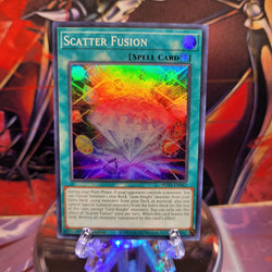 A Super Rare "Scatter Fusion" card from the Yugioh Set: Power of the Elements.