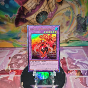 An Ultra Rare "Schuberta the Melodious Maestra" card from the Yugioh Set: Quarter Century Bonanza (RA03).