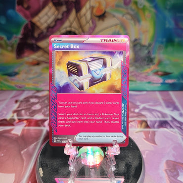 An Rare Ace Rare "Secret Box" (163/167) card from the Pokemon Set: Twilight Masquerade.