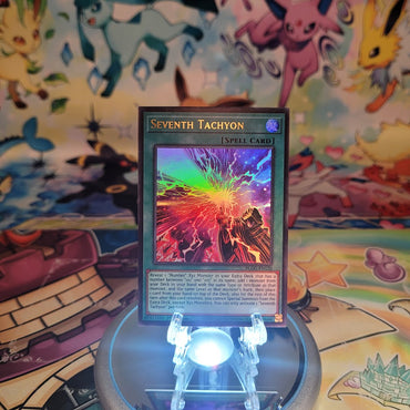 An Ultra Rare "Seventh Tachyon" card from the Yugioh Set: Battles of Legend: Glorious Gallery (BLGG).