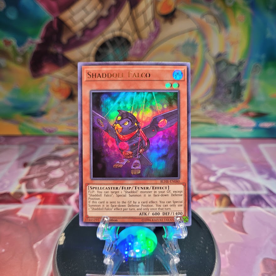 An Ultra Rare "Shaddoll Falco" card from the Yugioh Set: Battles of Legend: Hero's Revenge.