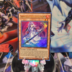 An Ultra Rare "Shiranui Spectralsword" card from the Yugioh Set: Breakers of Shadow.