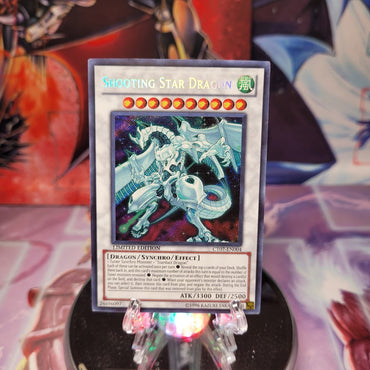 A Secret Rare "Shooting Star Dragon" card from the Yugioh 2010 Collectible Tins (CT07).