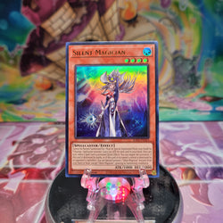 An Ultra Rare "Silent Magician" card from the Yugioh Set: Rarity Collection 2 (RA02).