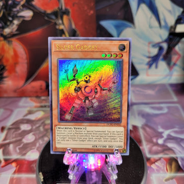 An Ultra Rare "Silver Gadget" card from the Yugioh Set: Duel Power (DUPO).
