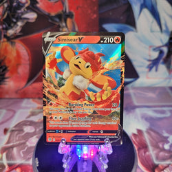 An Ultra Rare "Simisear V" (027/172) card from the Pokemon Set: Brilliant Stars.