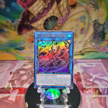 An Ultra Rare "Sky Striker Ace - Shizuku" card from the Yugioh Set: Quarter Century Bonanza (RA03).