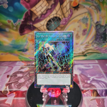 A Platinum Secret Rare "Sky Striker Mobilize - Engage!" card from the Yugioh Set: Quarter Century Bonanza (RA03).