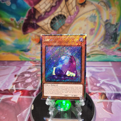 A Platinum Secret Rare "Slushy" card from the Yugioh Set: Quarter Century Stampede (RA04).