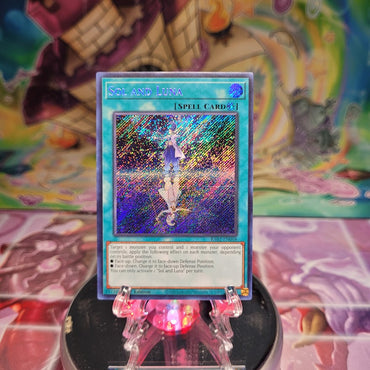 A Secret Rare "Sol and Luna" card from the Yugioh Set: Rarity Collection 2 (RA02).