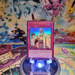 An Ultra Rare "Solemn Scolding" card from the Yugioh Set: Maze of Muertos (MZMU).
