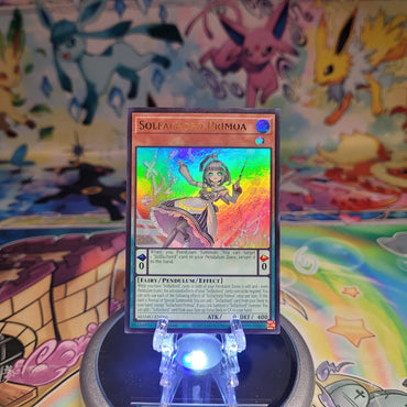 An Ultra Rare "Solfachord Primoa" card from the Yugioh Set: Magnificent Monsters (MAMO).