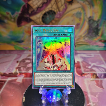 An Ultra Rare "Soul Pendulum" card from the Yugioh Set: Duel Power.