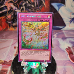 A Secret Rare "Soul Transition" card from the Yugioh Set: Secrets of Eternity (SECE).