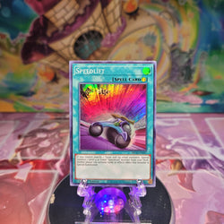 A Super Rare "Speedlift" card from the Yugioh 2020 Tin of Lost Memories.