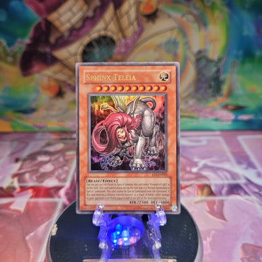 An Ultra Rare "Sphinx Teleia" card from the Yugioh Movie Exclusive Pack.