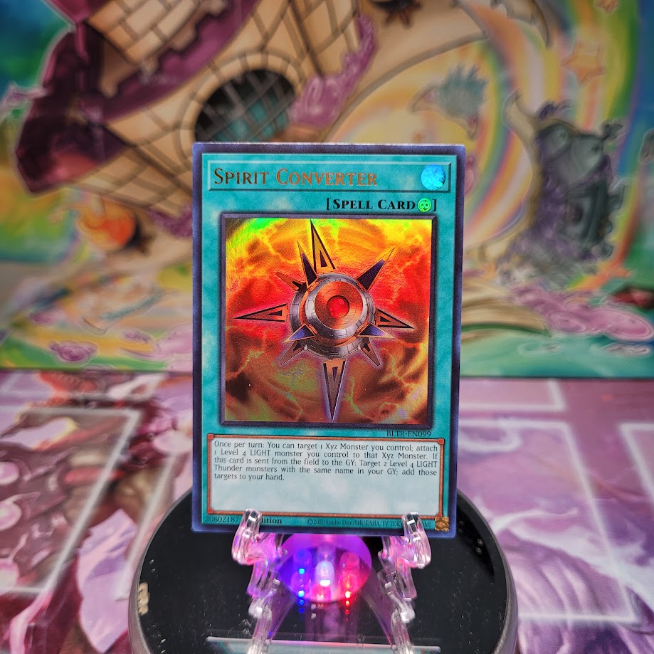 An Ultra Rare "Spirit Converter" card from the Yugioh Set: Battles of Legend: Terminal Revenge.