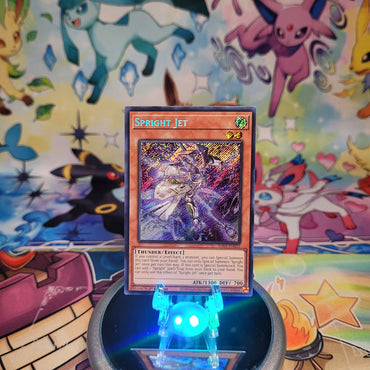 A Secret Rare "Spright Jet" card from the Yugioh Set: Rarity Collection 5 (RA05).