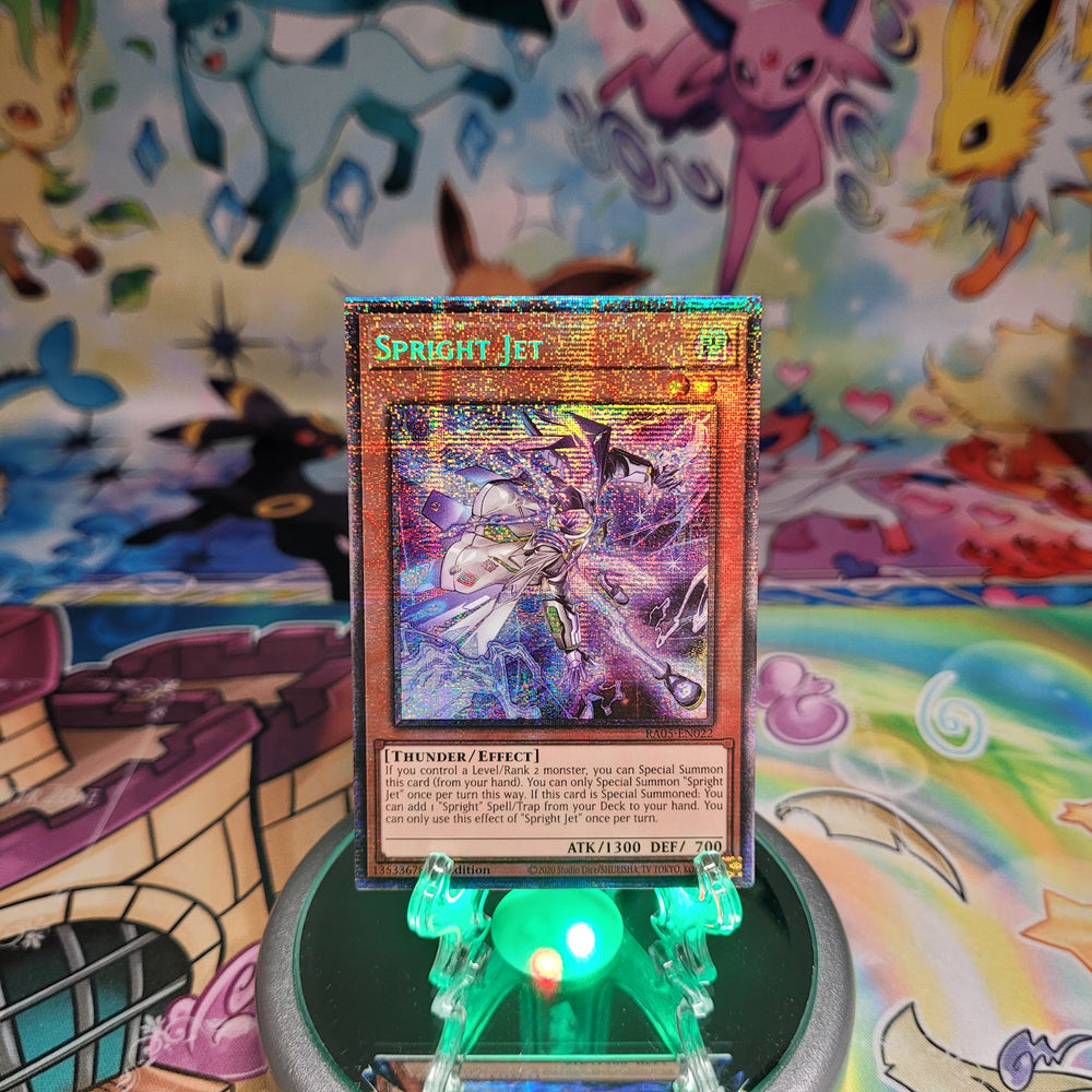 A Starlight Rare "Spright Jet" card from the Yugioh Set: Rarity Collection 5 (RA05).