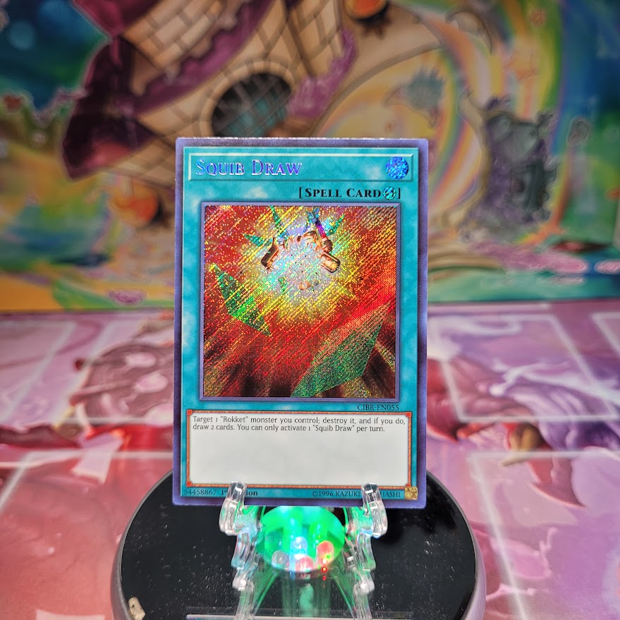 A Secret Rare "Squib Draw" card from the Yugioh Set: Circuit Break.