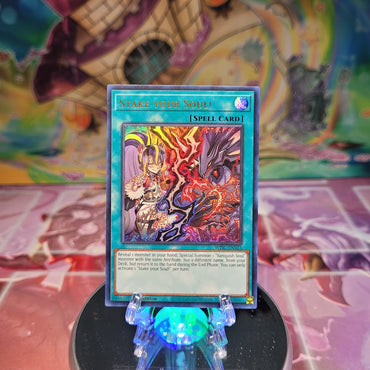 An Ultra Rare "Stake Your Soul!" card from the Yugioh Set: Wild Survivors (WISU).